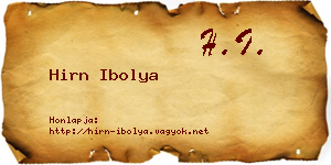 Hirn Ibolya névjegykártya