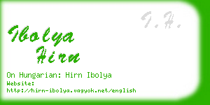 ibolya hirn business card